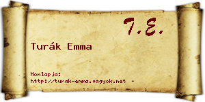 Turák Emma névjegykártya